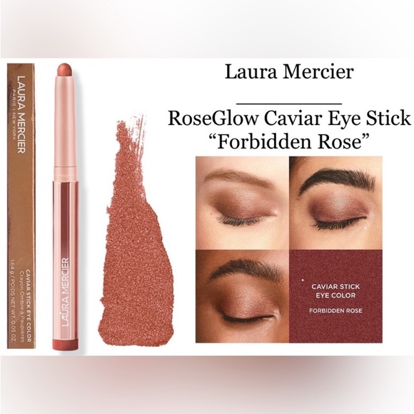 Laura Mercier RoseGlow Caviar Stick EyeShadow in FORBIDDEN ROSE 🌹NWT! FULL SIZE - Picture 8 of 16
